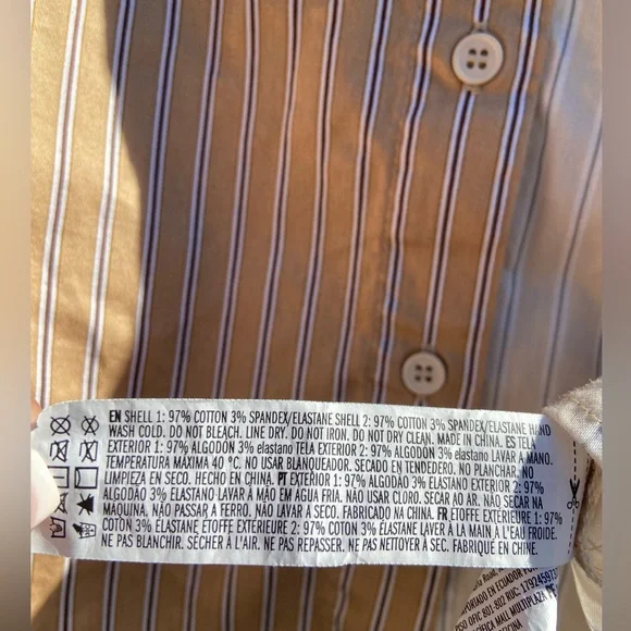 Forever 21 Beige and White Striped Cropped Button Up - Picture 5 of 7